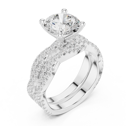 3.23 Carat Round Cut Diamond Ring Minimalist Round Accented Side Stones Ring For you In Every Occasion