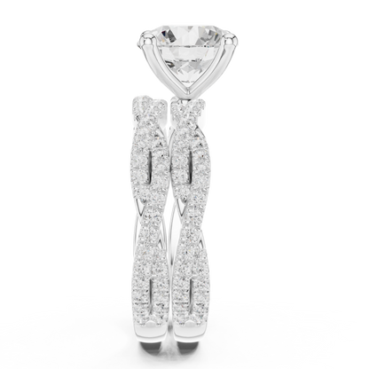 3.23 Carat Round Cut Diamond Ring Minimalist Round Accented Side Stones Ring For you In Every Occasion