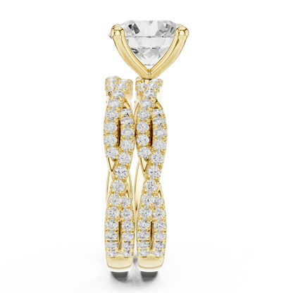 3.23 Carat Round Cut Diamond Ring Minimalist Round Accented Side Stones Ring For you In Every Occasion