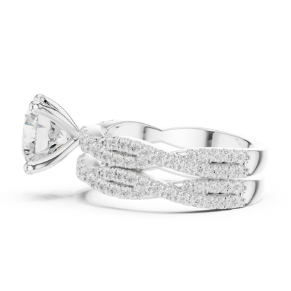 3.23 Carat Round Cut Diamond Ring Minimalist Round Accented Side Stones Ring For you In Every Occasion