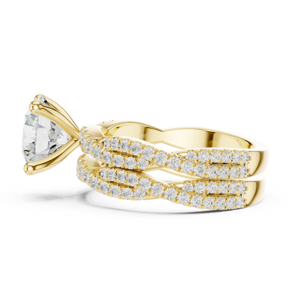 3.23 Carat Round Cut Diamond Ring Minimalist Round Accented Side Stones Ring For you In Every Occasion