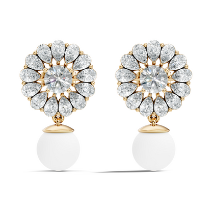 3.24 CT Pear Cut Diamond Stud Lab Grown Wedding Studs Unique drop Earring Gift For Women's