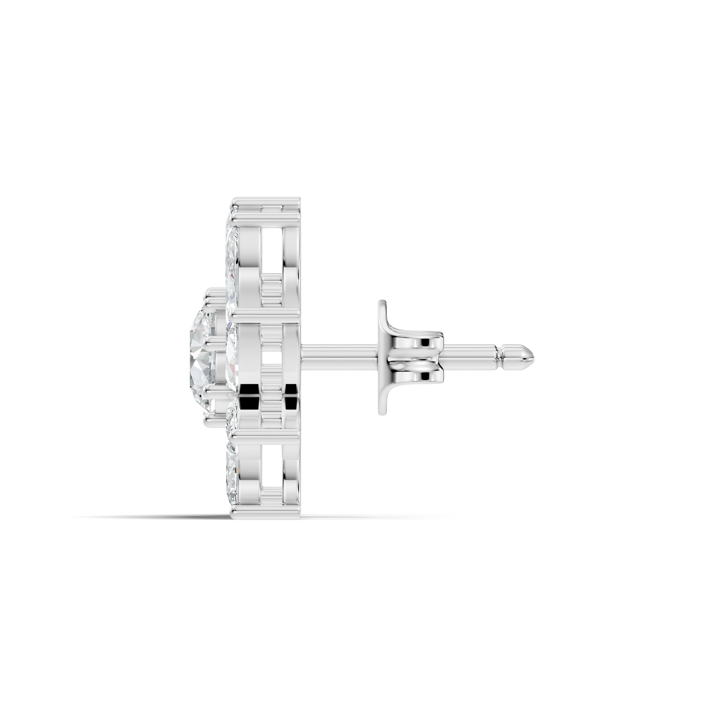 Classic 3.24 CT Lab-Grown Diamond Stud Earrings Marquise & Round Design for Her - HIGHCARAT DIAMONDS