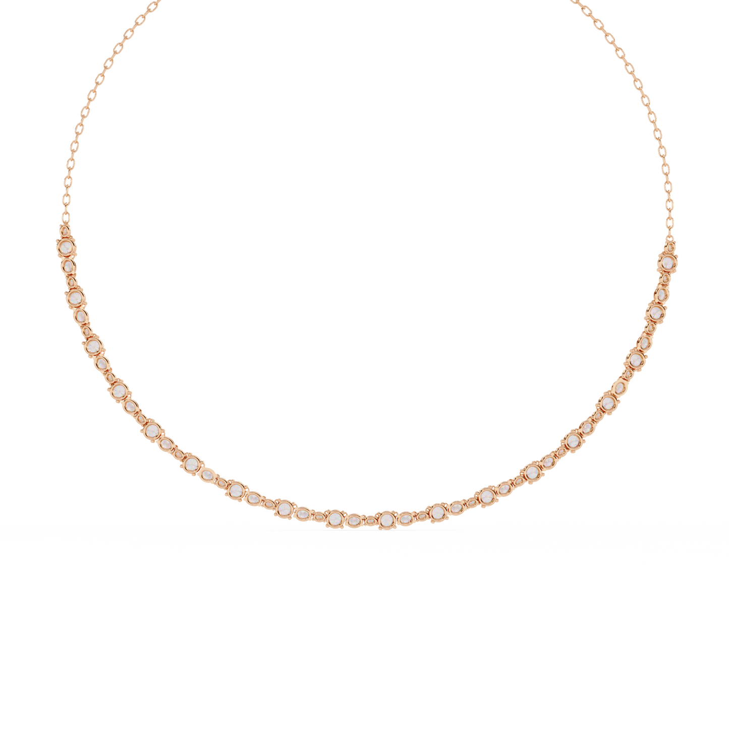 3.25 CT Oval And Round Cut Lab Grown Stunning Diamond Necklace For Daily Wear - HIGHCARAT DIAMONDS