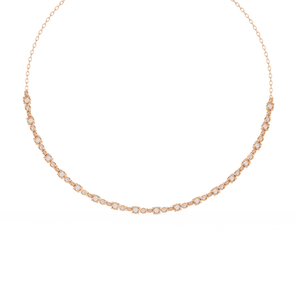 3.25 CT Oval And Round Cut Lab Grown Stunning Diamond Necklace For Daily Wear - HIGHCARAT DIAMONDS