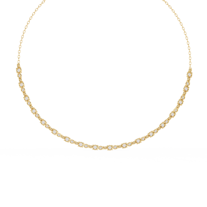 3.25 CT Oval And Round Cut Lab Grown Stunning Diamond Necklace For Daily Wear - HIGHCARAT DIAMONDS