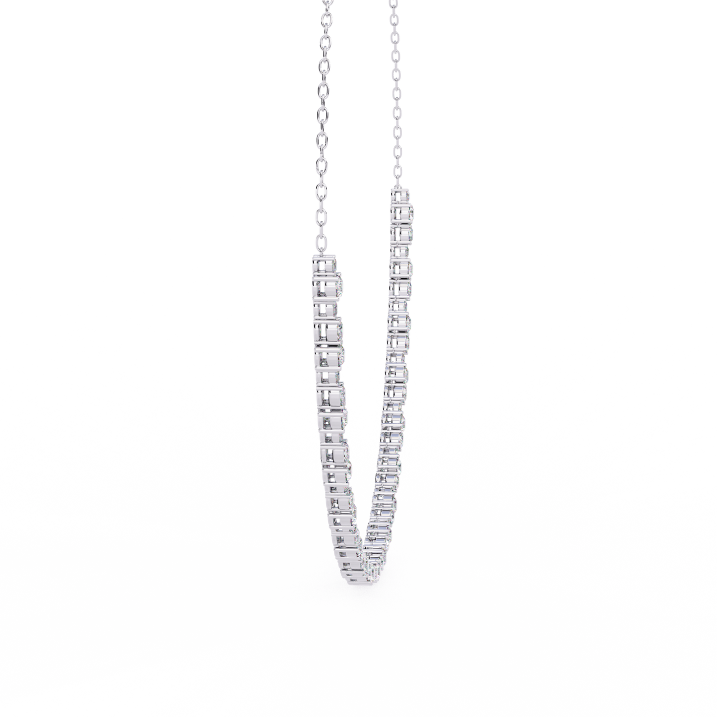 3.25 CT Oval And Round Cut Lab Grown Stunning Diamond Necklace For Daily Wear - HIGHCARAT DIAMONDS