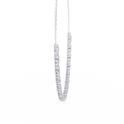 3.25 CT Oval And Round Cut Lab Grown Stunning Diamond Necklace For Daily Wear - HIGHCARAT DIAMONDS