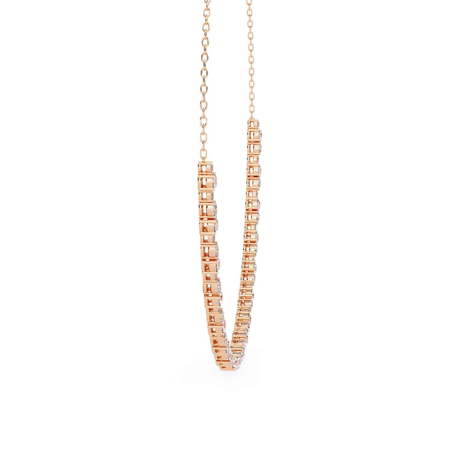 3.25 CT Oval And Round Cut Lab Grown Stunning Diamond Necklace For Daily Wear - HIGHCARAT DIAMONDS