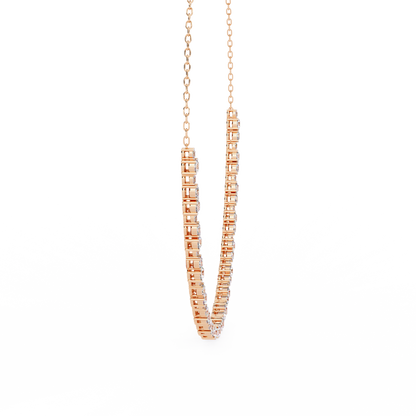 3.25 CT Oval And Round Cut Lab Grown Stunning Diamond Necklace For Daily Wear - HIGHCARAT DIAMONDS