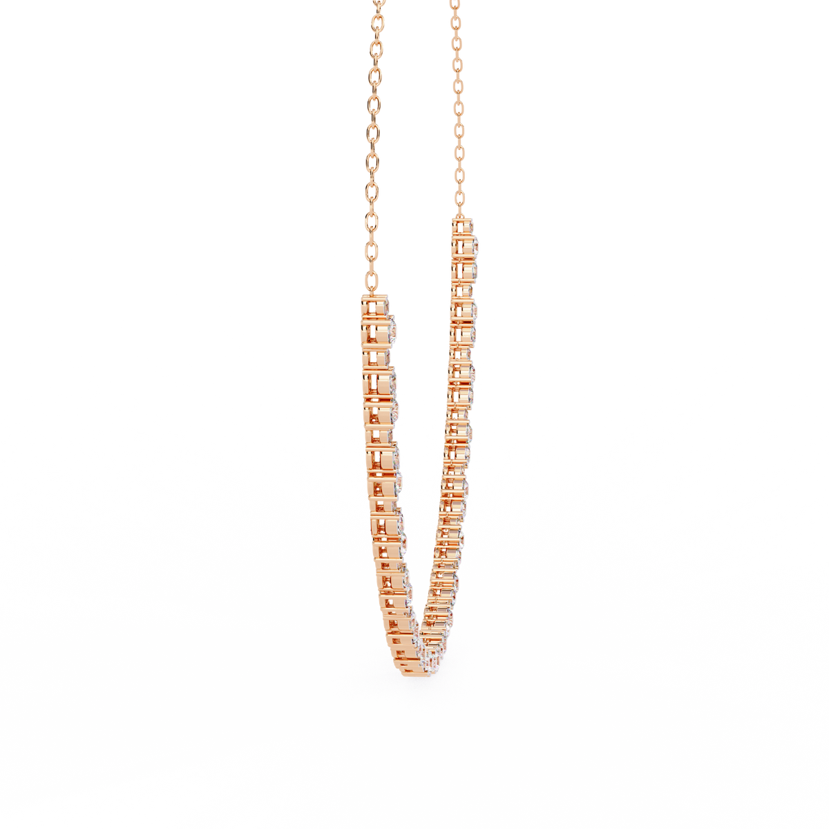 3.25 CT Oval And Round Cut Lab Grown Stunning Diamond Necklace For Daily Wear - HIGHCARAT DIAMONDS