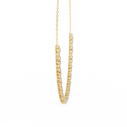 3.25 CT Oval And Round Cut Lab Grown Stunning Diamond Necklace For Daily Wear - HIGHCARAT DIAMONDS