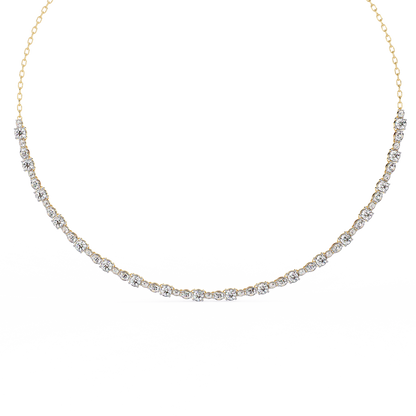 3.25 CT Oval And Round Cut Lab Grown Stunning Diamond Necklace For Daily Wear - HIGHCARAT DIAMONDS
