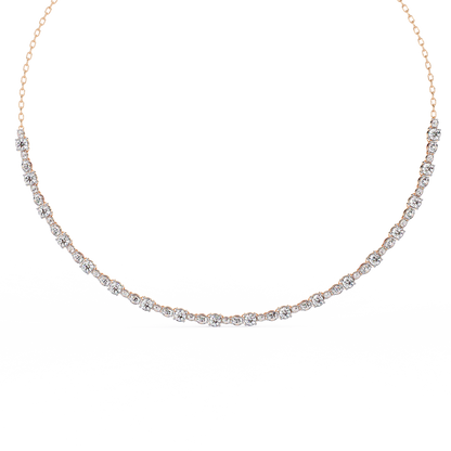 3.25 CT Oval And Round Cut Lab Grown Stunning Diamond Necklace For Daily Wear - HIGHCARAT DIAMONDS