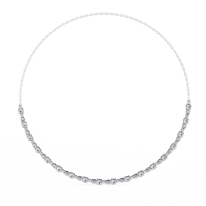 3.25 CT Oval And Round Cut Lab Grown Stunning Diamond Necklace For Daily Wear - HIGHCARAT DIAMONDS