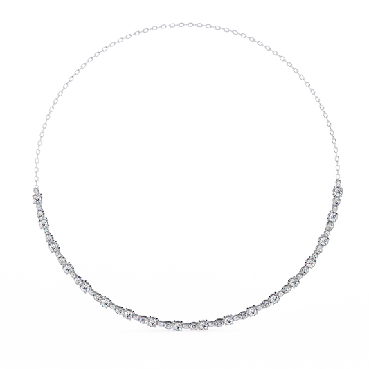 3.25 CT Oval And Round Cut Lab Grown Stunning Diamond Necklace For Daily Wear - HIGHCARAT DIAMONDS