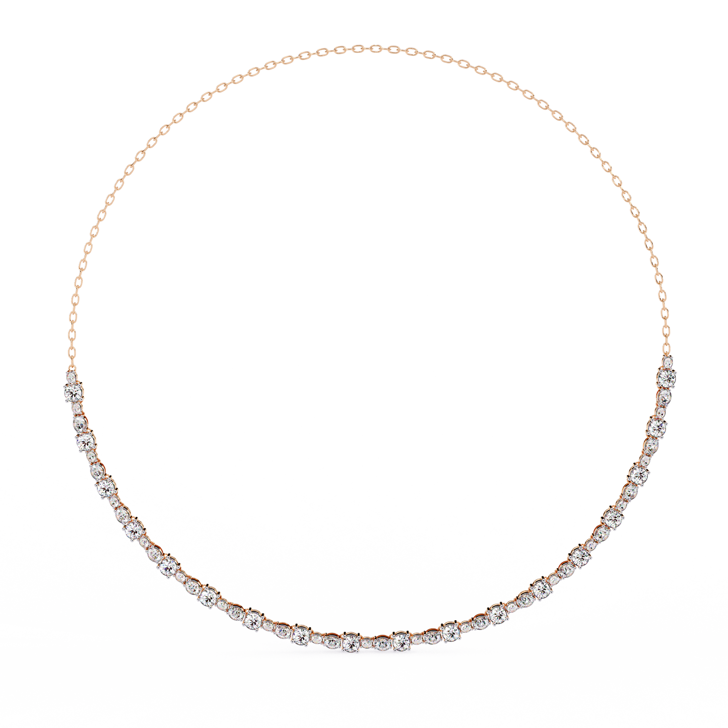 3.25 CT Oval And Round Cut Lab Grown Stunning Diamond Necklace For Daily Wear - HIGHCARAT DIAMONDS