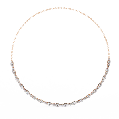 3.25 CT Oval And Round Cut Lab Grown Stunning Diamond Necklace For Daily Wear - HIGHCARAT DIAMONDS