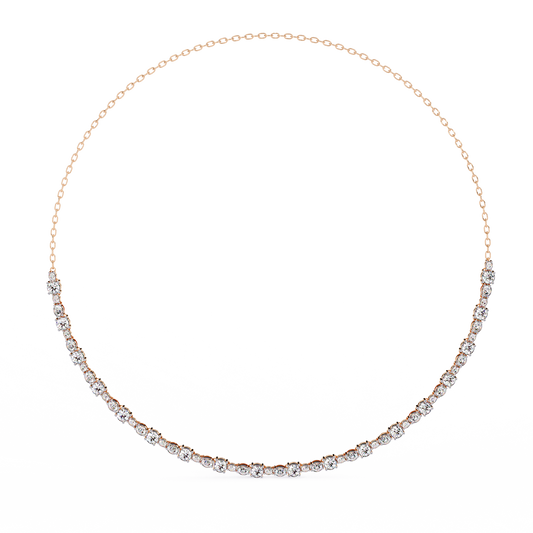3.25 CT Oval And Round Cut Lab Grown Stunning Diamond Necklace For Daily Wear - HIGHCARAT DIAMONDS