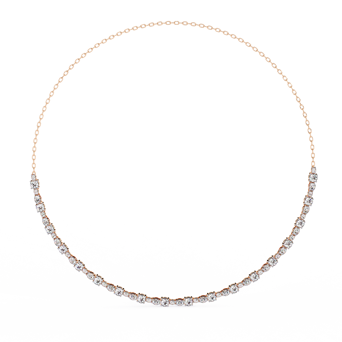 3.25 CT Oval And Round Cut Lab Grown Stunning Diamond Necklace For Daily Wear - HIGHCARAT DIAMONDS