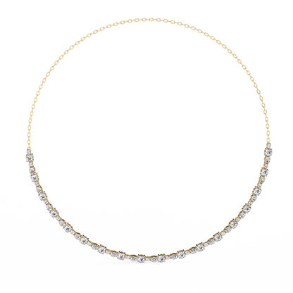 3.25 CT Oval And Round Cut Lab Grown Stunning Diamond Necklace For Daily Wear - HIGHCARAT DIAMONDS