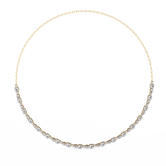 3.25 CT Oval And Round Cut Lab Grown Stunning Diamond Necklace For Daily Wear - HIGHCARAT DIAMONDS