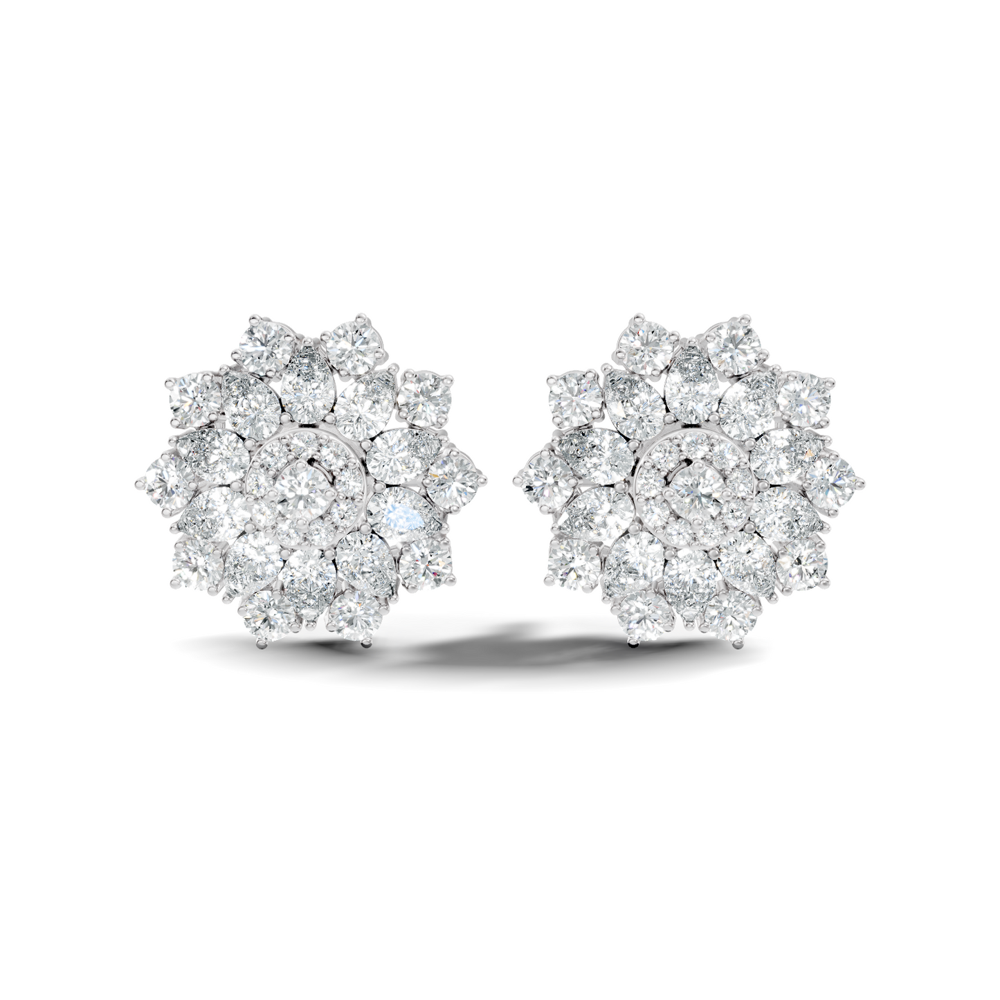 Pear & Round shape Natural & Lab Grown Diamond 18k Solid Rose Gold 3.35 Ct Diamond Earrings For Her Wedding - HIGHCARAT DIAMONDS