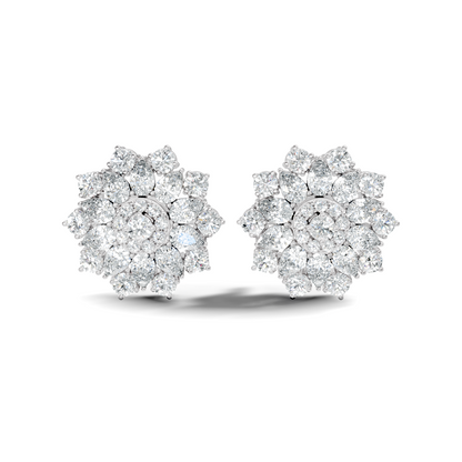 Pear & Round shape Natural & Lab Grown Diamond 18k Solid Rose Gold 3.35 Ct Diamond Earrings For Her Wedding - HIGHCARAT DIAMONDS