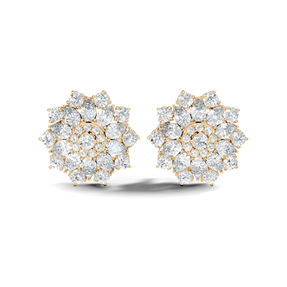 Pear & Round shape Natural & Lab Grown Diamond 18k Solid Rose Gold 3.35 Ct Diamond Earrings For Her Wedding - HIGHCARAT DIAMONDS