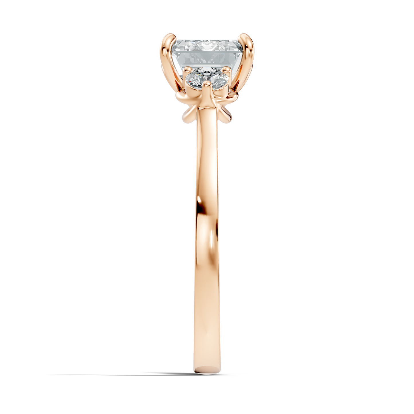 3.45Ct Emerald and Round Cut Lab Grown Diamond Unique Minimalist Prong Set Dainty Cluster Ring For Her