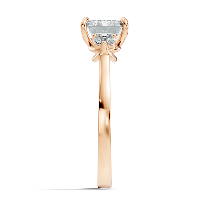 3.45Ct Emerald and Round Cut Lab Grown Diamond Unique Minimalist Prong Set Dainty Cluster Ring For Her