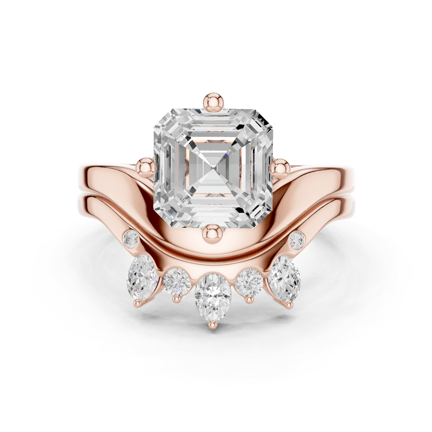 3.47 Ct Round, Oval, And Ascher Cut lab Grown Dainty  Diamond  Ring For Women Wedding Wear