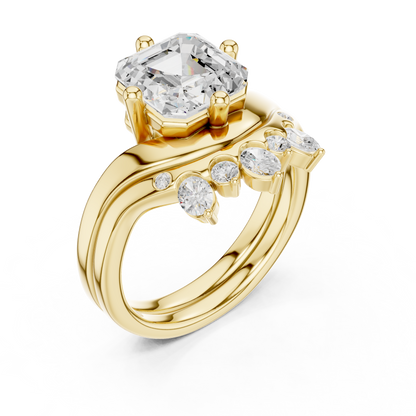 3.47 Ct Round, Oval, And Ascher Cut lab Grown Dainty  Diamond  Ring For Women Wedding Wear