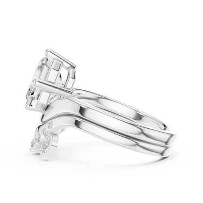 3.47 Ct Round, Oval, And Ascher Cut lab Grown Dainty  Diamond  Ring For Women Wedding Wear