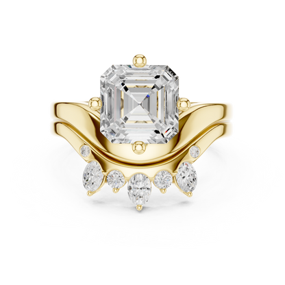 3.47 Ct Round, Oval, And Ascher Cut lab Grown Dainty  Diamond  Ring For Women Wedding Wear