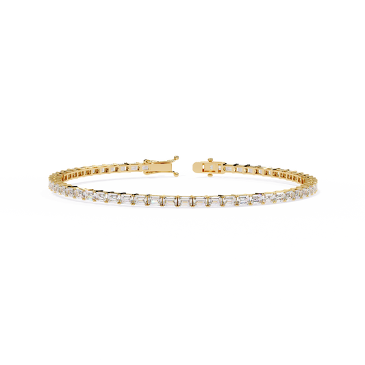 3.53Ct Emerald Cut Top Grade Lab Grown Diamond Unique Art Deco Dainty Engagement Tennis Bracelet Gift For Her - HIGHCARAT DIAMONDS