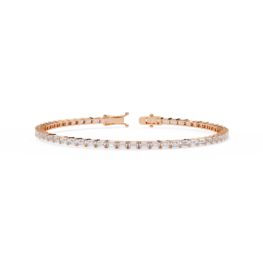 3.53Ct Emerald Cut Top Grade Lab Grown Diamond Unique Art Deco Dainty Engagement Tennis Bracelet Gift For Her - HIGHCARAT DIAMONDS