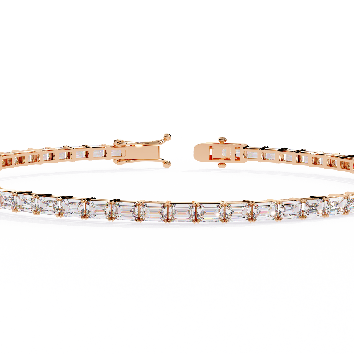 3.53Ct Emerald Cut Top Grade Lab Grown Diamond Unique Art Deco Dainty Engagement Tennis Bracelet Gift For Her - HIGHCARAT DIAMONDS