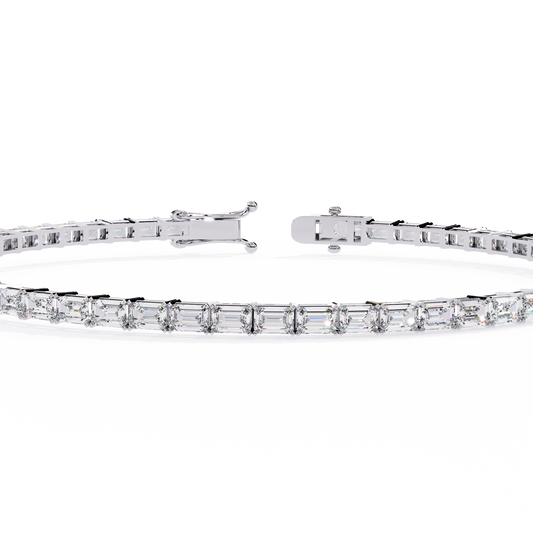 3.53Ct Emerald Cut Top Grade Lab Grown Diamond Unique Art Deco Dainty Engagement Tennis Bracelet Gift For Her - HIGHCARAT DIAMONDS