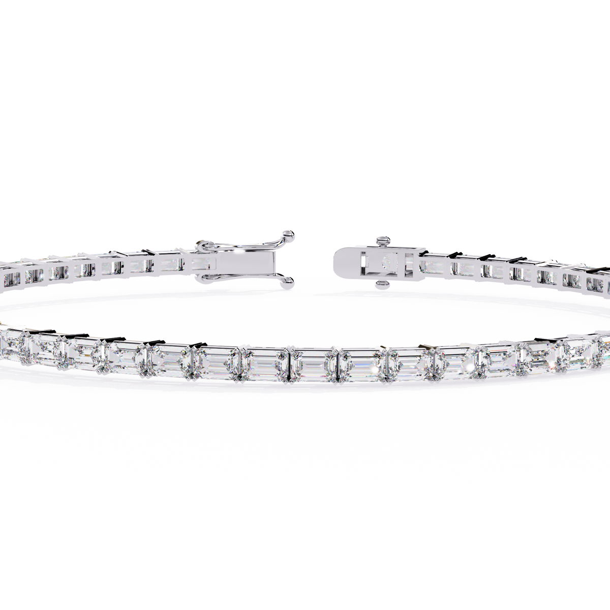 3.53Ct Emerald Cut Top Grade Lab Grown Diamond Unique Art Deco Dainty Engagement Tennis Bracelet Gift For Her - HIGHCARAT DIAMONDS