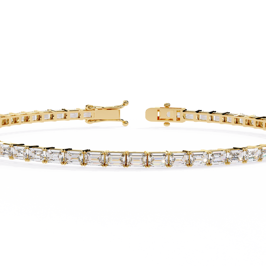 3.53Ct Emerald Cut Top Grade Lab Grown Diamond Unique Art Deco Dainty Engagement Tennis Bracelet Gift For Her - HIGHCARAT DIAMONDS