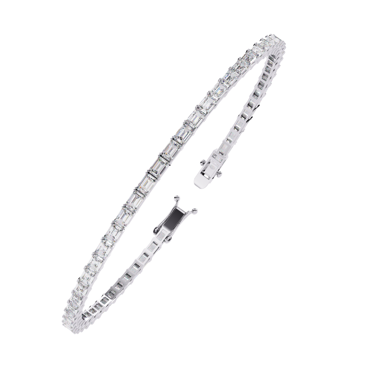 3.53Ct Emerald Cut Top Grade Lab Grown Diamond Unique Art Deco Dainty Engagement Tennis Bracelet Gift For Her - HIGHCARAT DIAMONDS