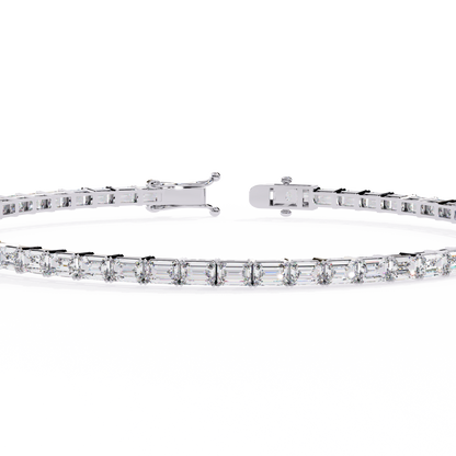 3.53Ct Emerald Cut Top Grade Lab Grown Diamond Unique Art Deco Dainty Engagement Tennis Bracelet Gift For Her - HIGHCARAT DIAMONDS