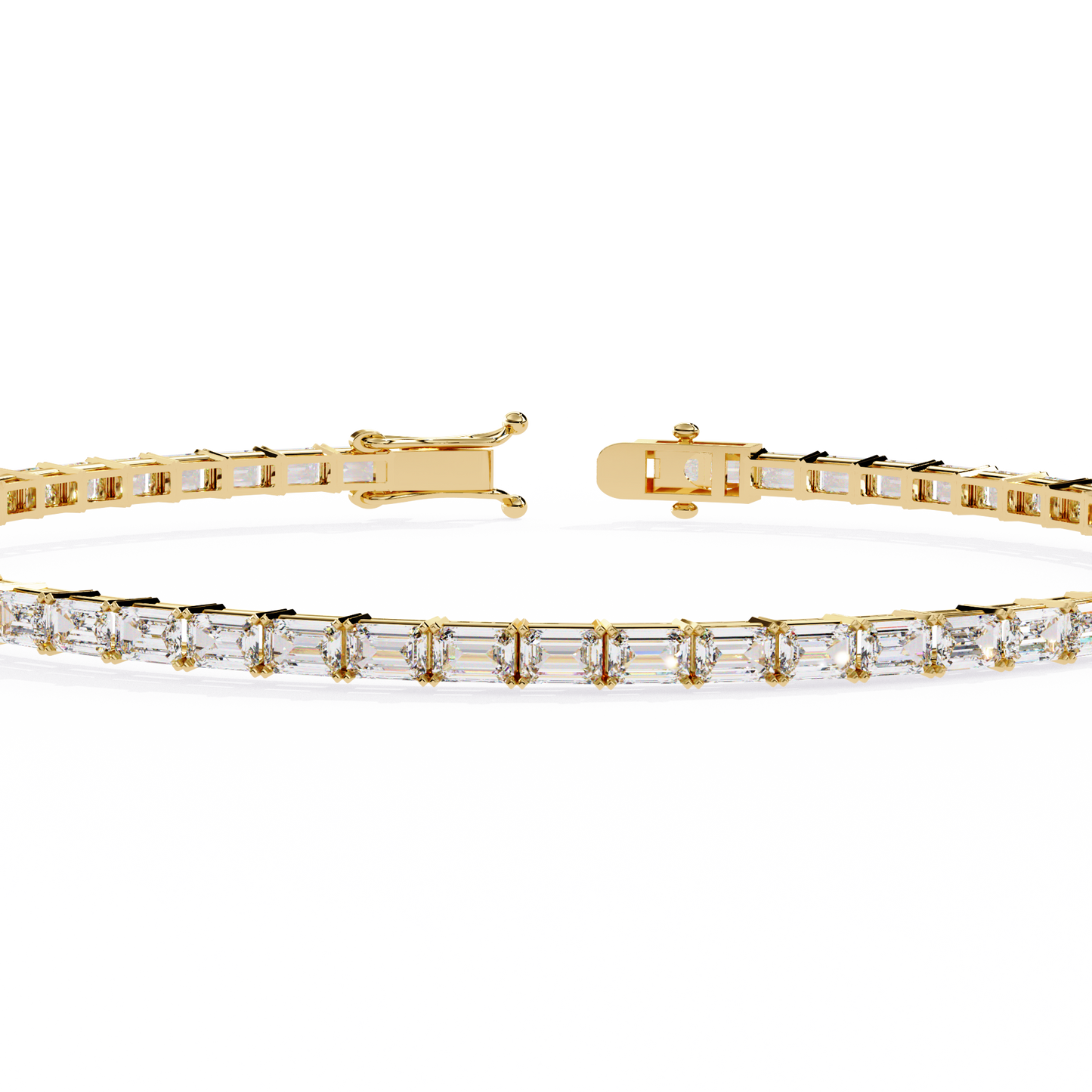 3.53Ct Emerald Cut Top Grade Lab Grown Diamond Unique Art Deco Dainty Engagement Tennis Bracelet Gift For Her - HIGHCARAT DIAMONDS