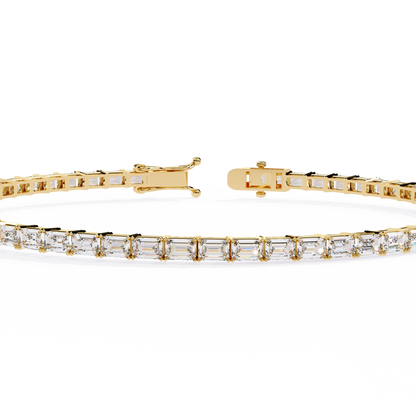 3.53Ct Emerald Cut Top Grade Lab Grown Diamond Unique Art Deco Dainty Engagement Tennis Bracelet Gift For Her - HIGHCARAT DIAMONDS