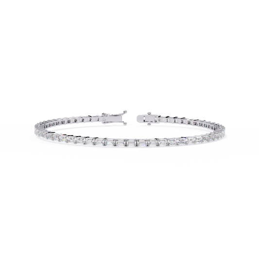 3.53Ct Emerald Cut Top Grade Lab Grown Diamond Unique Art Deco Dainty Engagement Tennis Bracelet Gift For Her - HIGHCARAT DIAMONDS