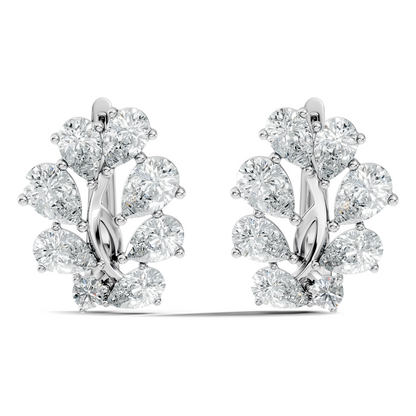 3.58 Carat Pear Cut Labgrown Diamond Stud Earring Vintage Stacking Floral Designed Dainty Earring Gift For Women's - HIGHCARAT DIAMONDS