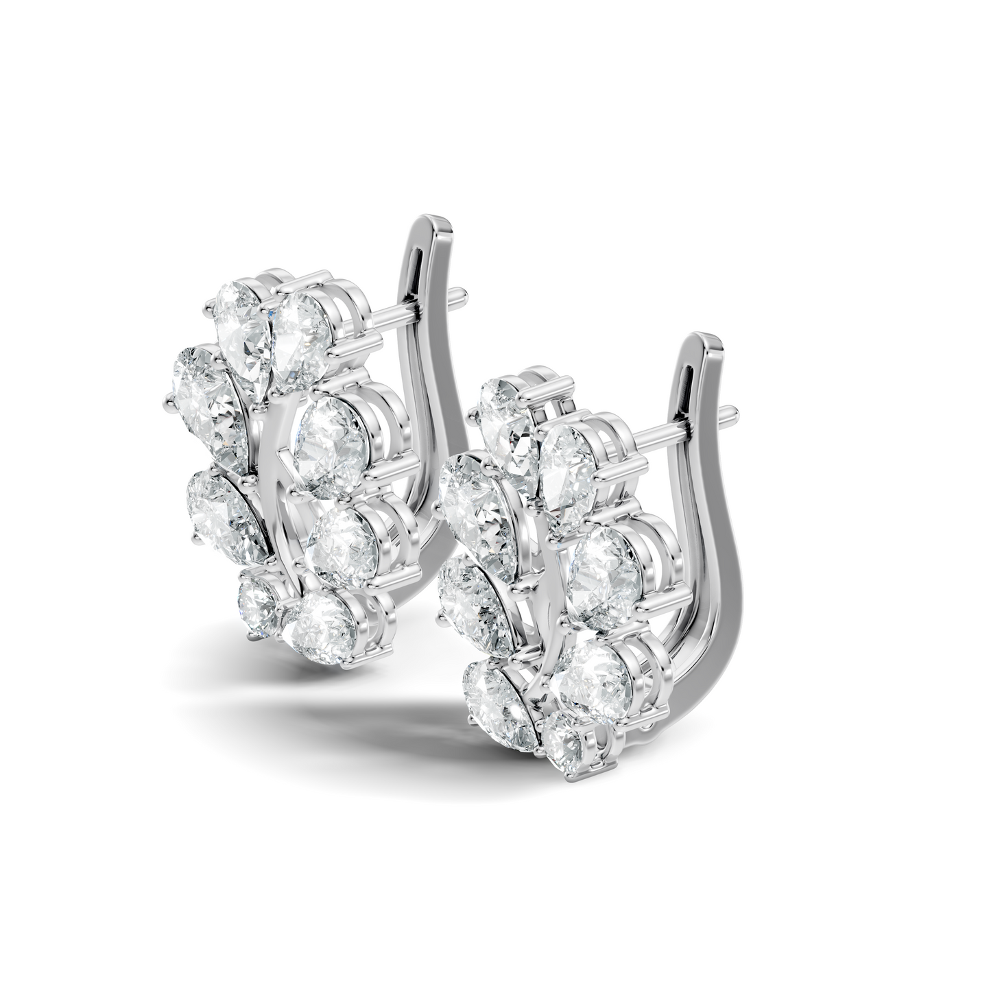 3.58 Carat Pear Cut Labgrown Diamond Stud Earring Vintage Stacking Floral Designed Dainty Earring Gift For Women's - HIGHCARAT DIAMONDS