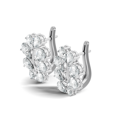 3.58 Carat Pear Cut Labgrown Diamond Stud Earring Vintage Stacking Floral Designed Dainty Earring Gift For Women's - HIGHCARAT DIAMONDS