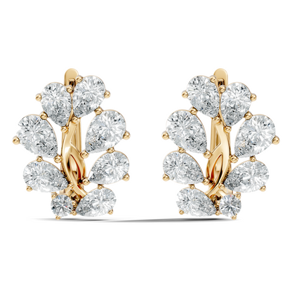 3.58 Carat Pear Cut Labgrown Diamond Stud Earring Vintage Stacking Floral Designed Dainty Earring Gift For Women's - HIGHCARAT DIAMONDS